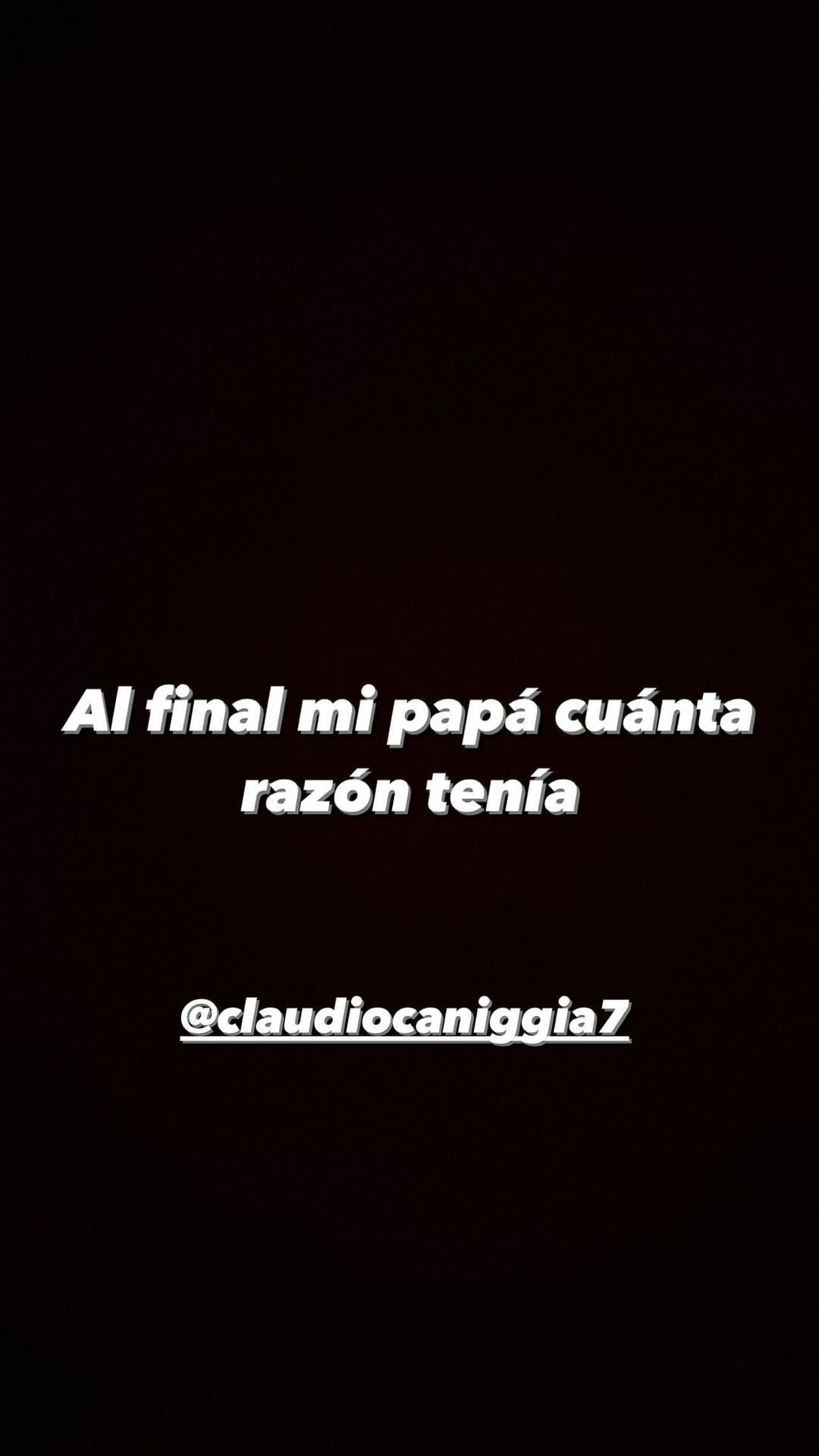 El posteo de Alex Caniggia