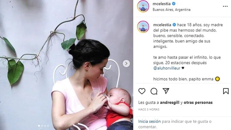 El posteo de Celeste para el cumpleaños de su hijo