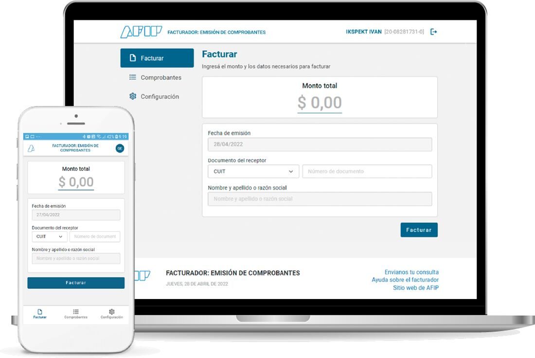 El nuevo facturador de Afip (Afip).