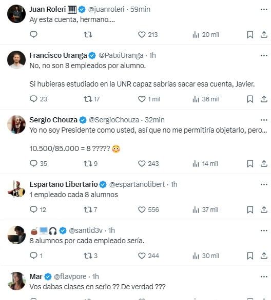 Burlas a Milei por el cálculo matemático erróneo (X)