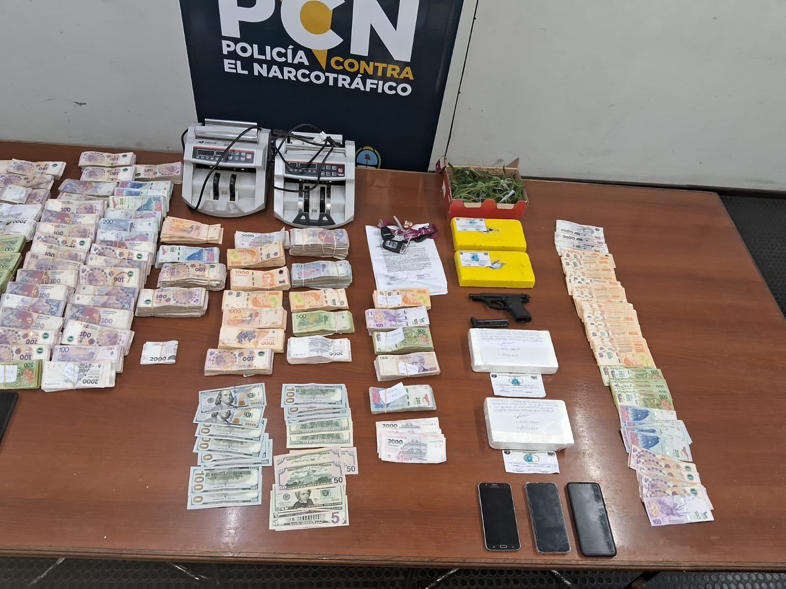 El resultado del procedimiento realizado por la Policía de Lucha contra el Narcotráfico de Mendoza