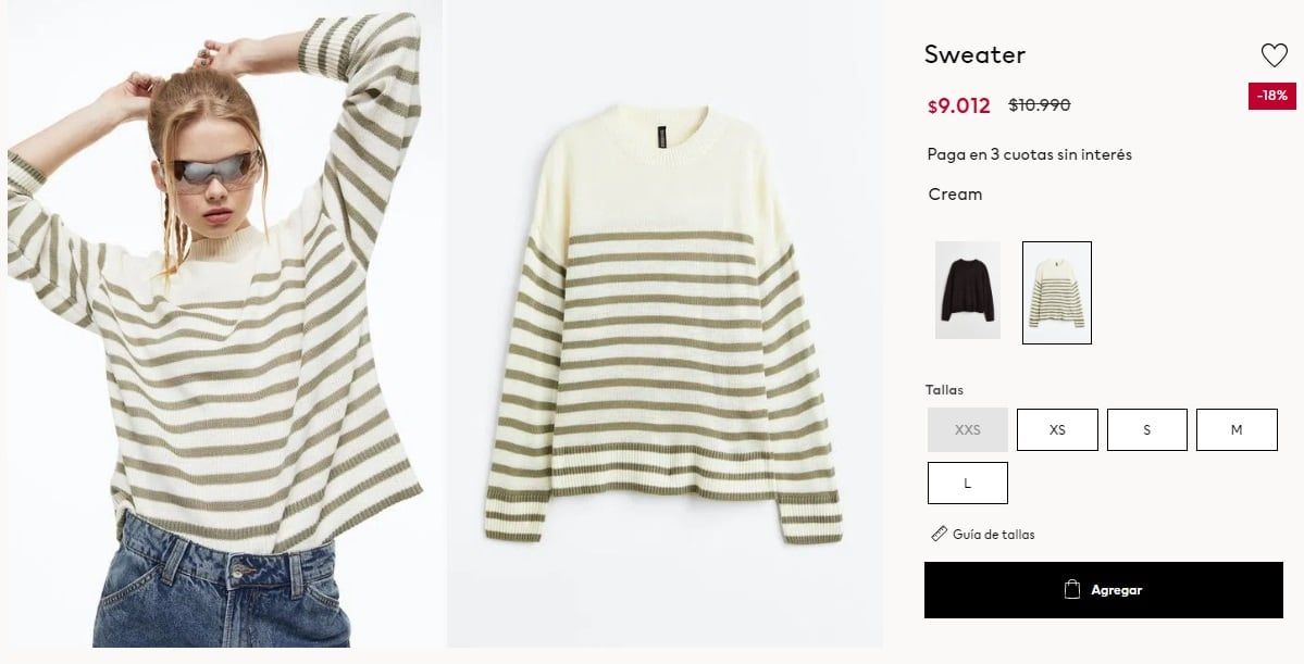 Sweater rayado mujer (H&M)