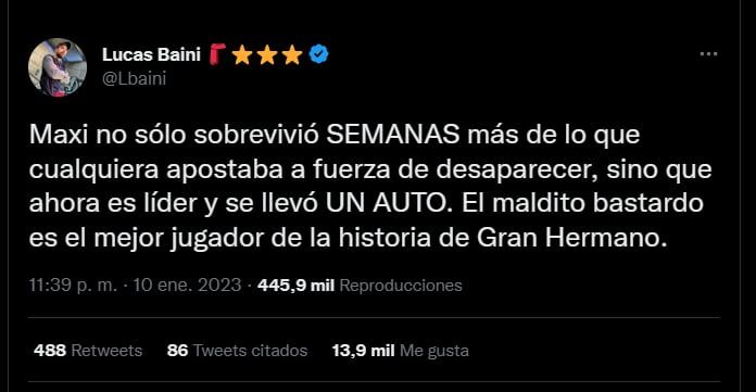 Maxi dejó en placa a Thiago y se convirtió en un nuevo favorito para el afuera