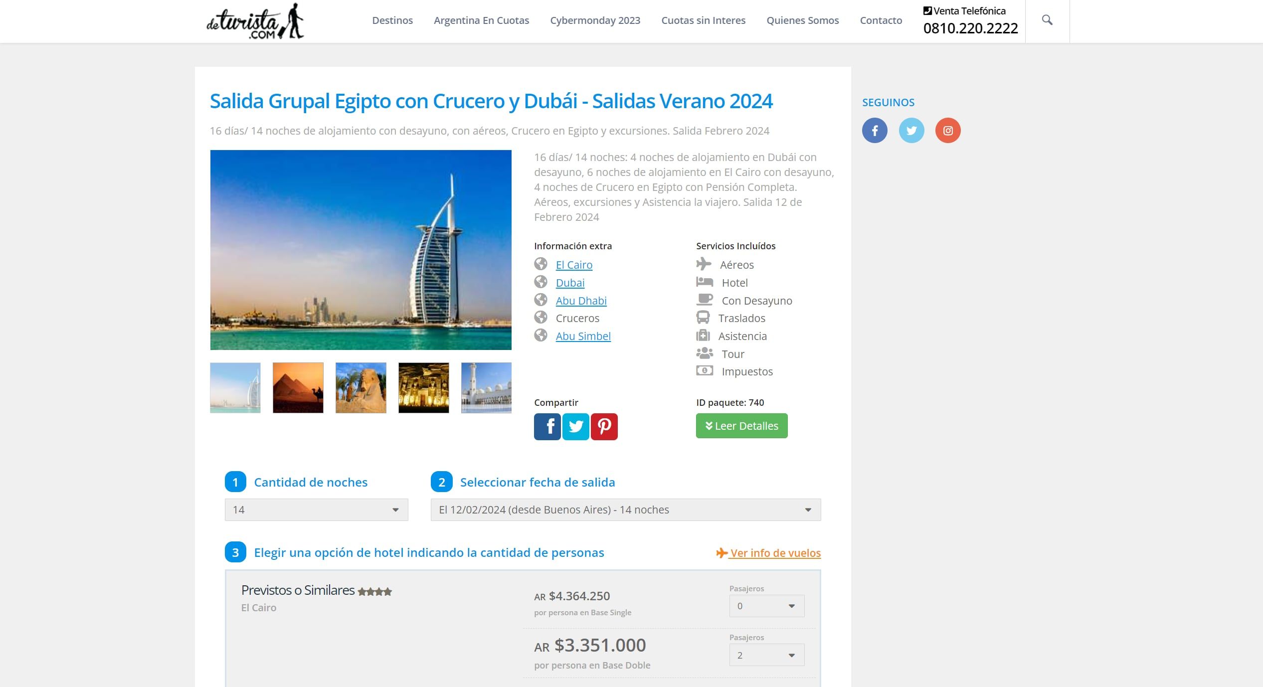 Viaje a Egipto con crucero en Dubai.