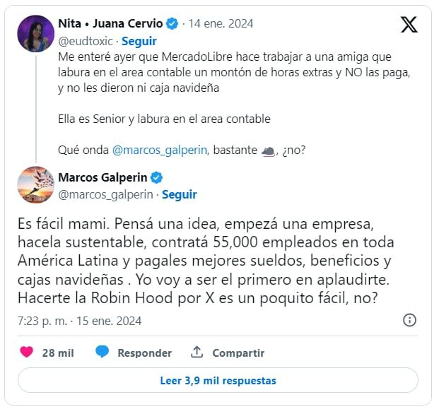Marcos Galperin cruzó a una usuaria de X - Foto X
