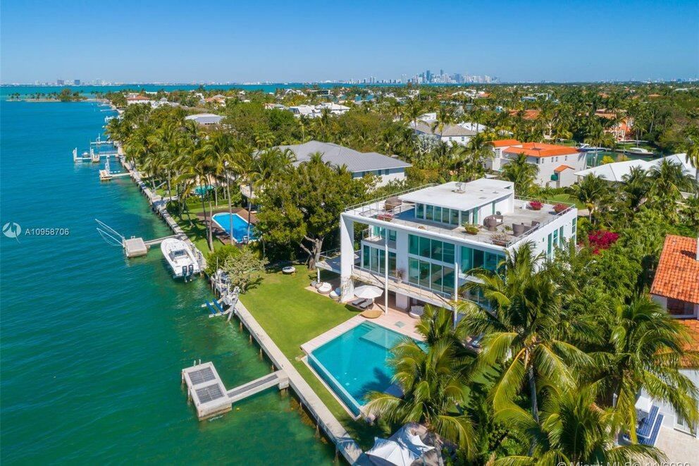 Vista aérea del lujoso complejo donde Messi se aloja en Miami -