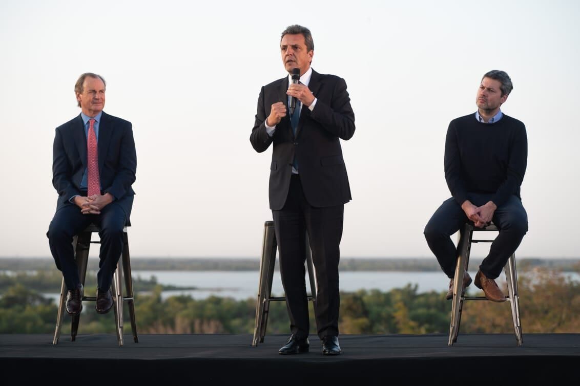 Sergio Massa durante el lanzamiento de PreViaje 5