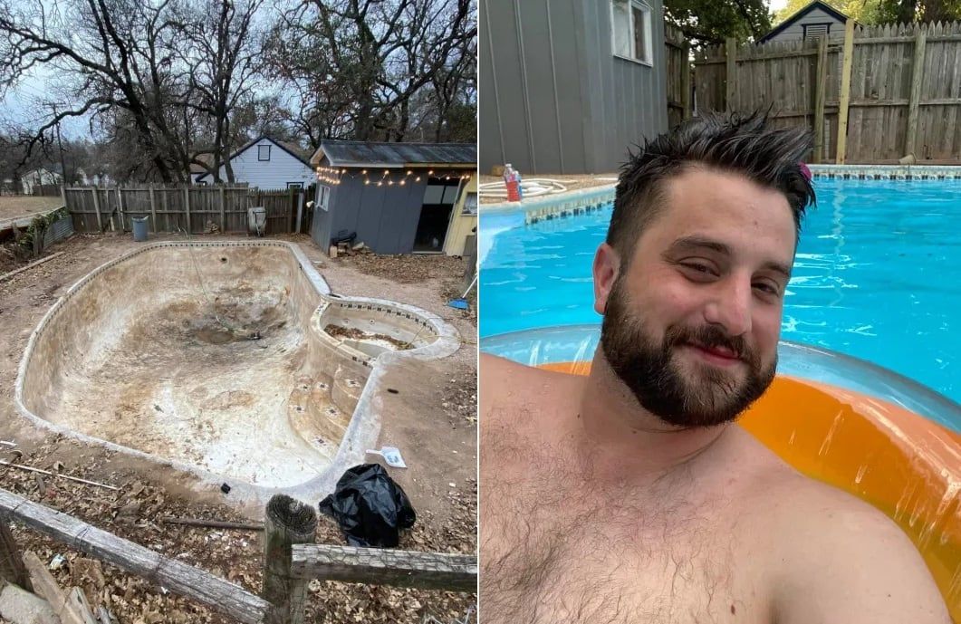 A la derecha, John Reynolds, el feliz comprador -