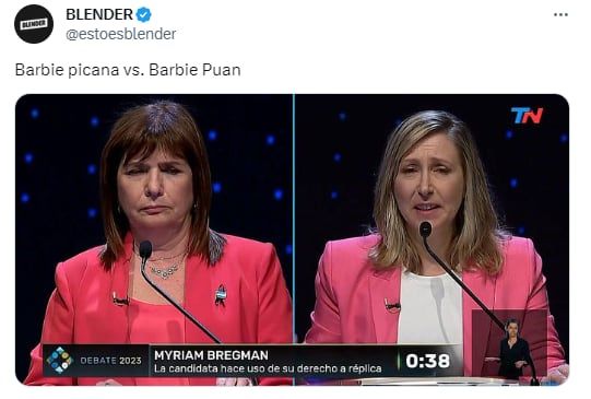 El meme entre Bullrich y Bregman. Gentileza: X @estoesblender