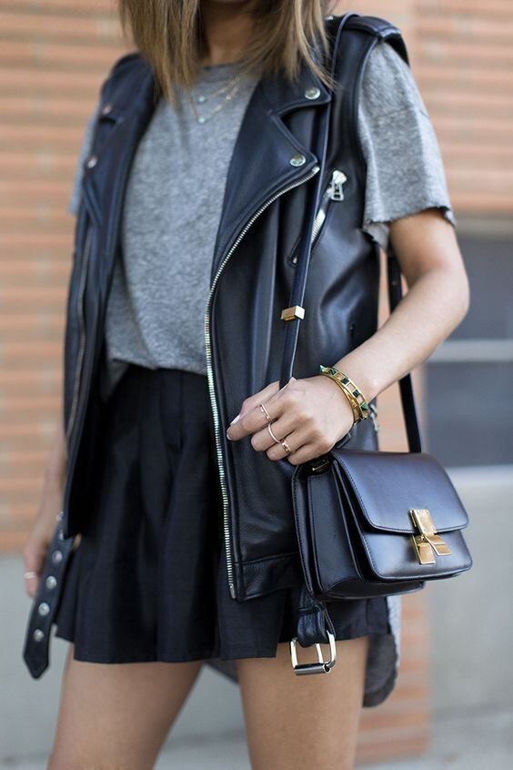 Inspo con Chaleco de cuero