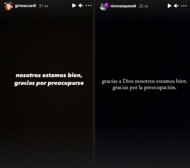 Nico Vázquez y Gimena Accardi estaban en el edificio que se derrumbó en Miami y están fuer de peligro
