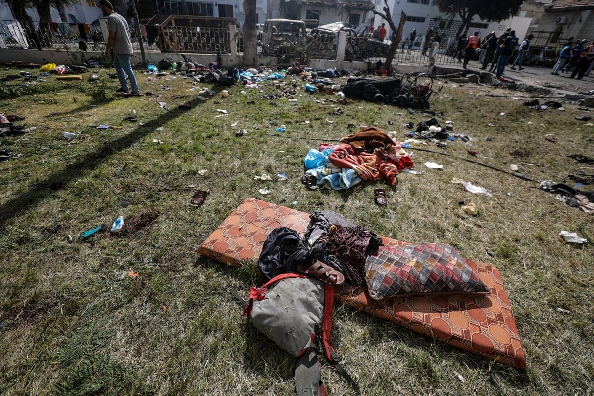 Una explosión en un hospital de Gaza dejó 500 muertos. Israel se despegó de la responsabilidad y culpó a la Yihad islámica. (EFE)