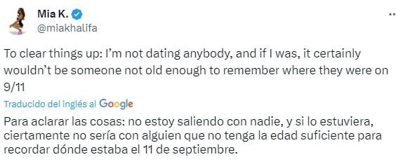 Mia Khalifa negó una relación amorosa con Julián Álvarez.