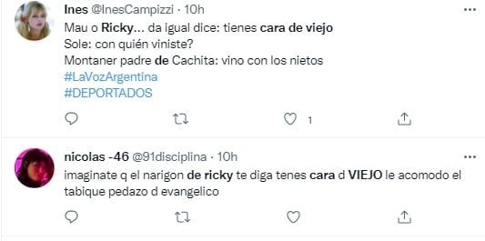 Críticas en redes al comentario desubicado de Ricky Montaner a un participante de La Voz Argentina (Twitter)