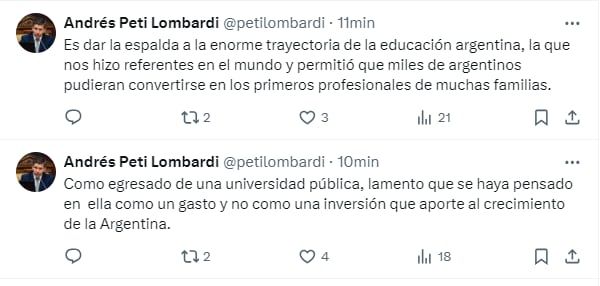 El presidente de la UCR local lamentó el veto a la Ley de Financiamiento Educativo.