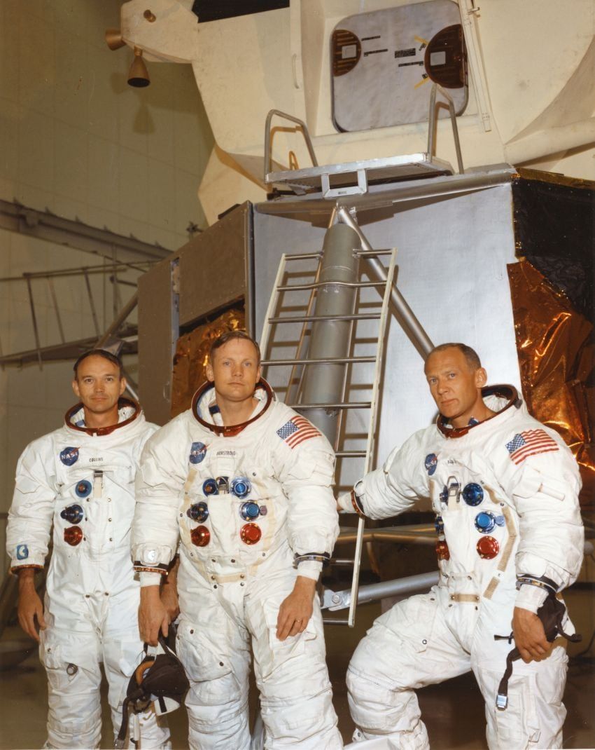 
Los seleccionados . De izquierda a derecha, Michael Collins, Neil Armstrong y Buzz Aldrin | Gentileza / NASA
   