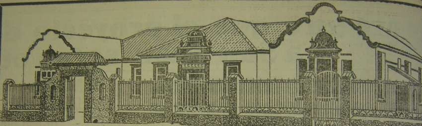 
    Dibujo del Hospital Español de Mendoza. Los Andes, 14 de agosto de 1927. Pag. 4
   