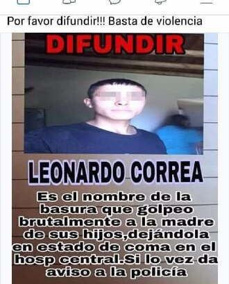 
    Escrache. Allegados a la mujer denunciaron en las redes.
   