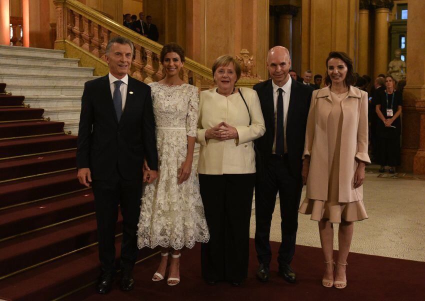 
Macri junto a Rodriguez Larreta y Angela Merkel, canciller de Alemania

