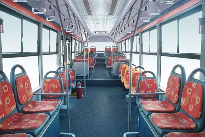 
Interior de los micros de Zhongtong.
