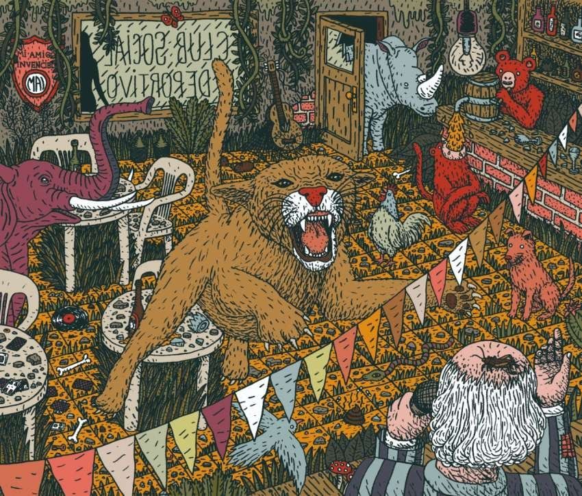 Contratapa del disco “La danza de los principiantes” de la banda Mi Amigo Invencible.