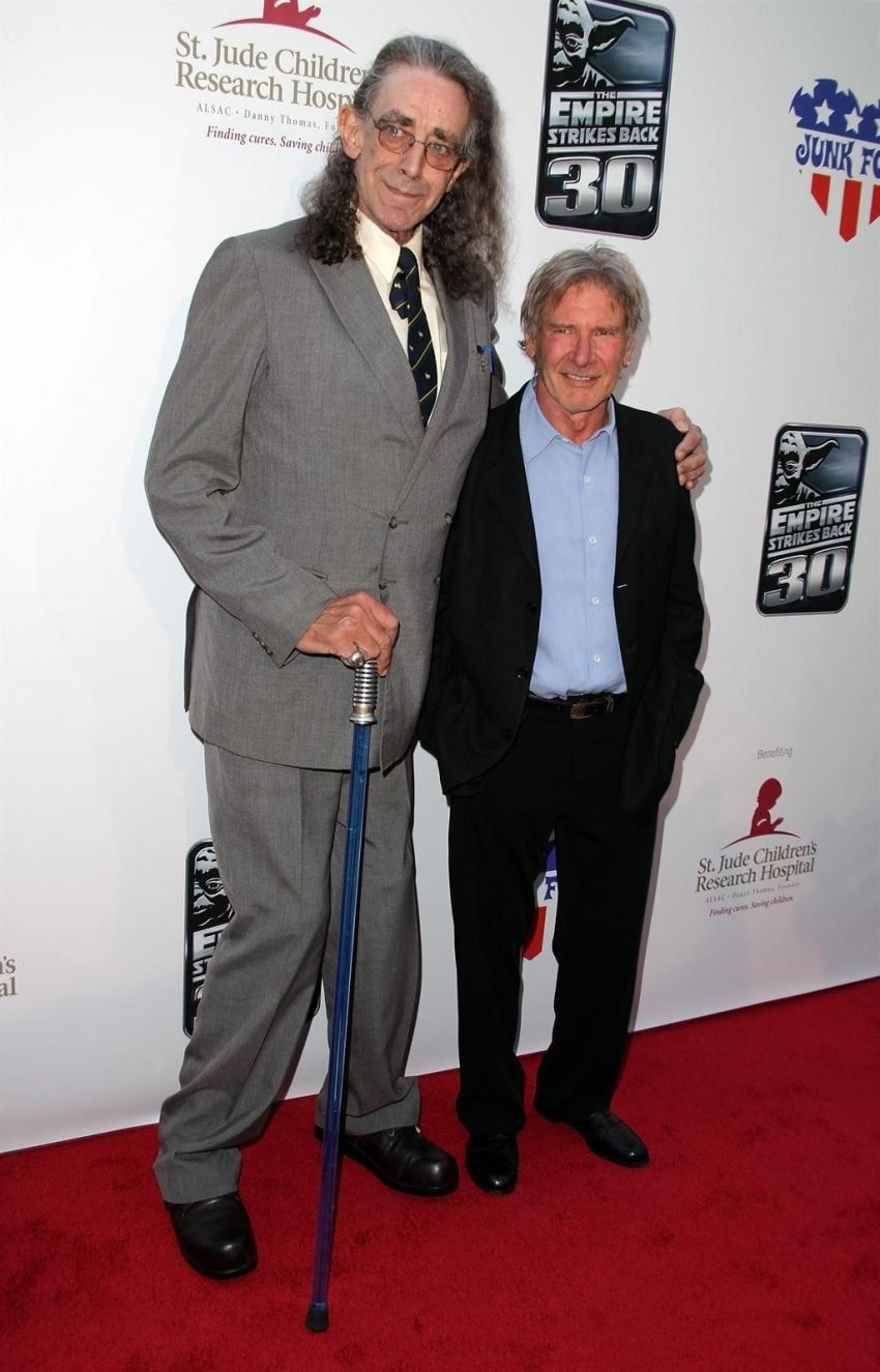 Peter Mayhew y Harrison Ford, su compañero en Star Wars