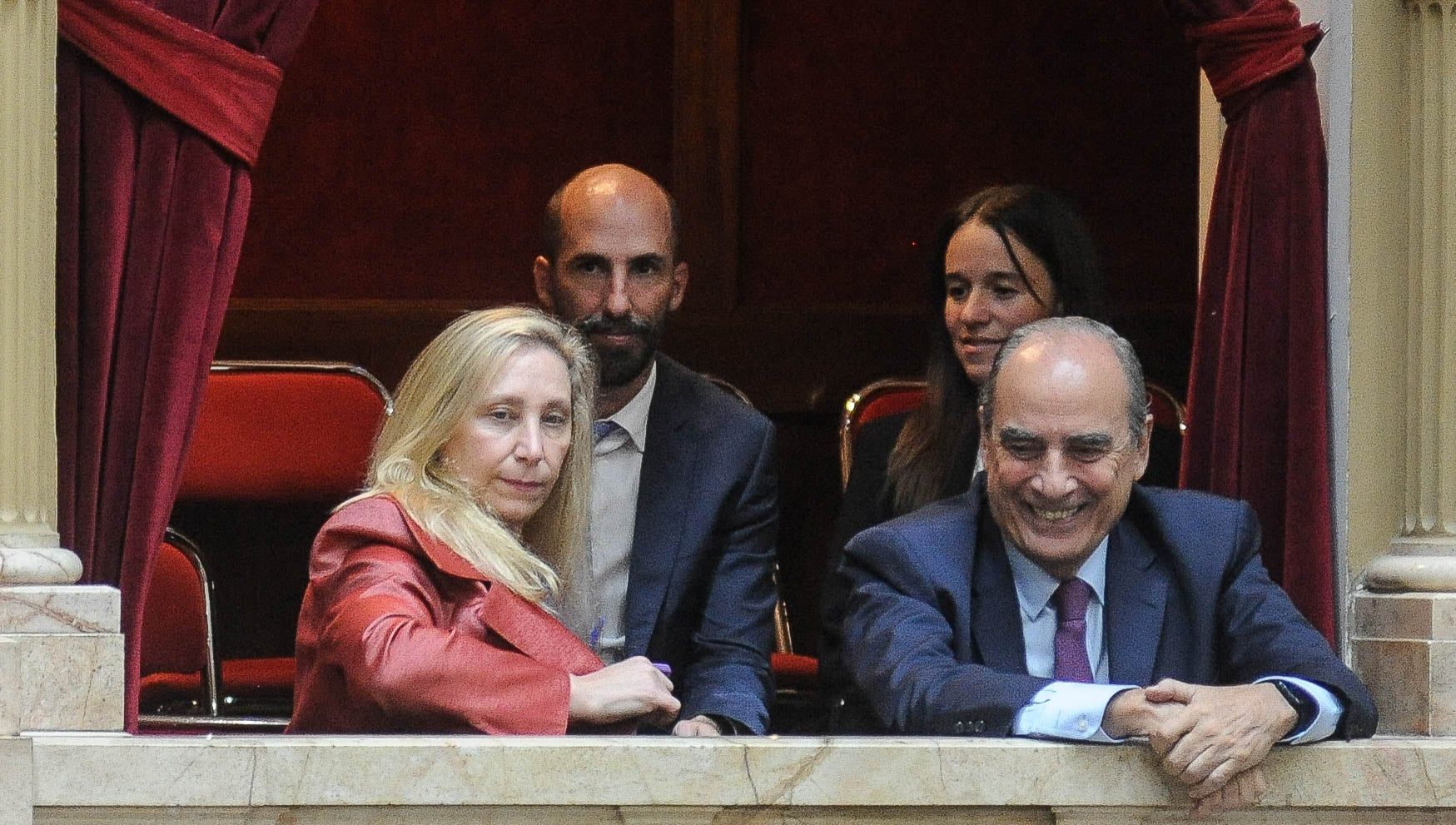 Karina Milei y Guillermo Francos durante el debate y la votación de la Ley de Bases en el Congreso este martes 30 de abril.

Foto: Federico Lopez Claro