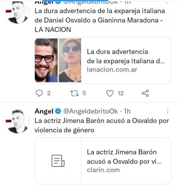 La violenta pelea de Ángel de Brito y Daniel Osvaldo en Twitter