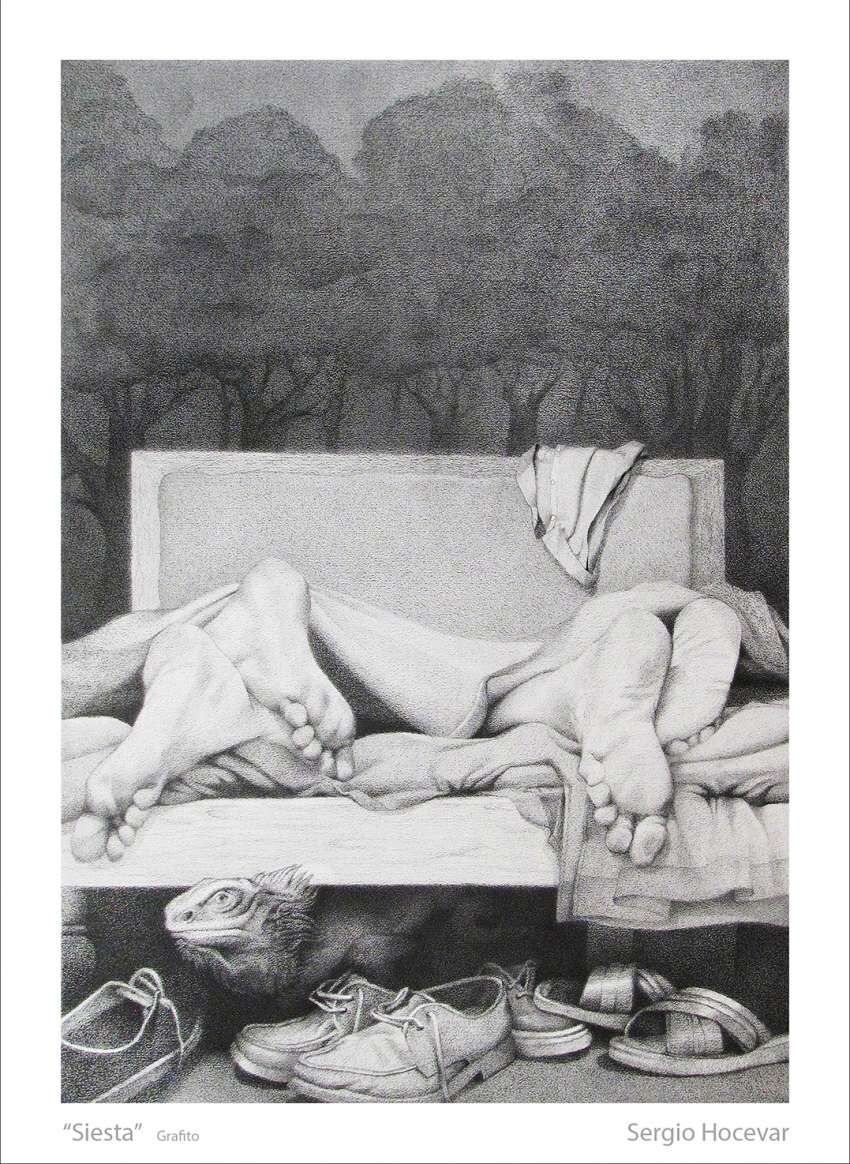 "Siesta", exquisito grafito.