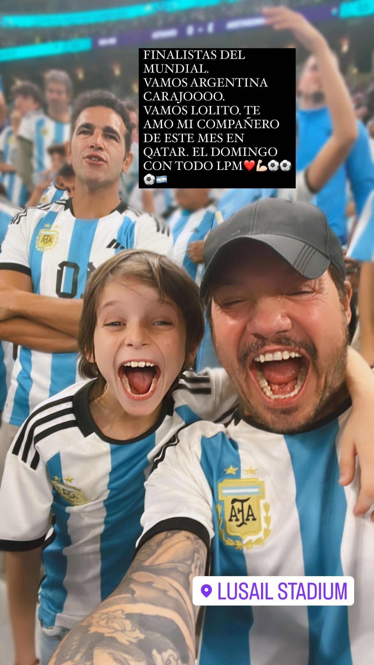 Marcelo Tinelli y su hijo festejaron el pase a la Final