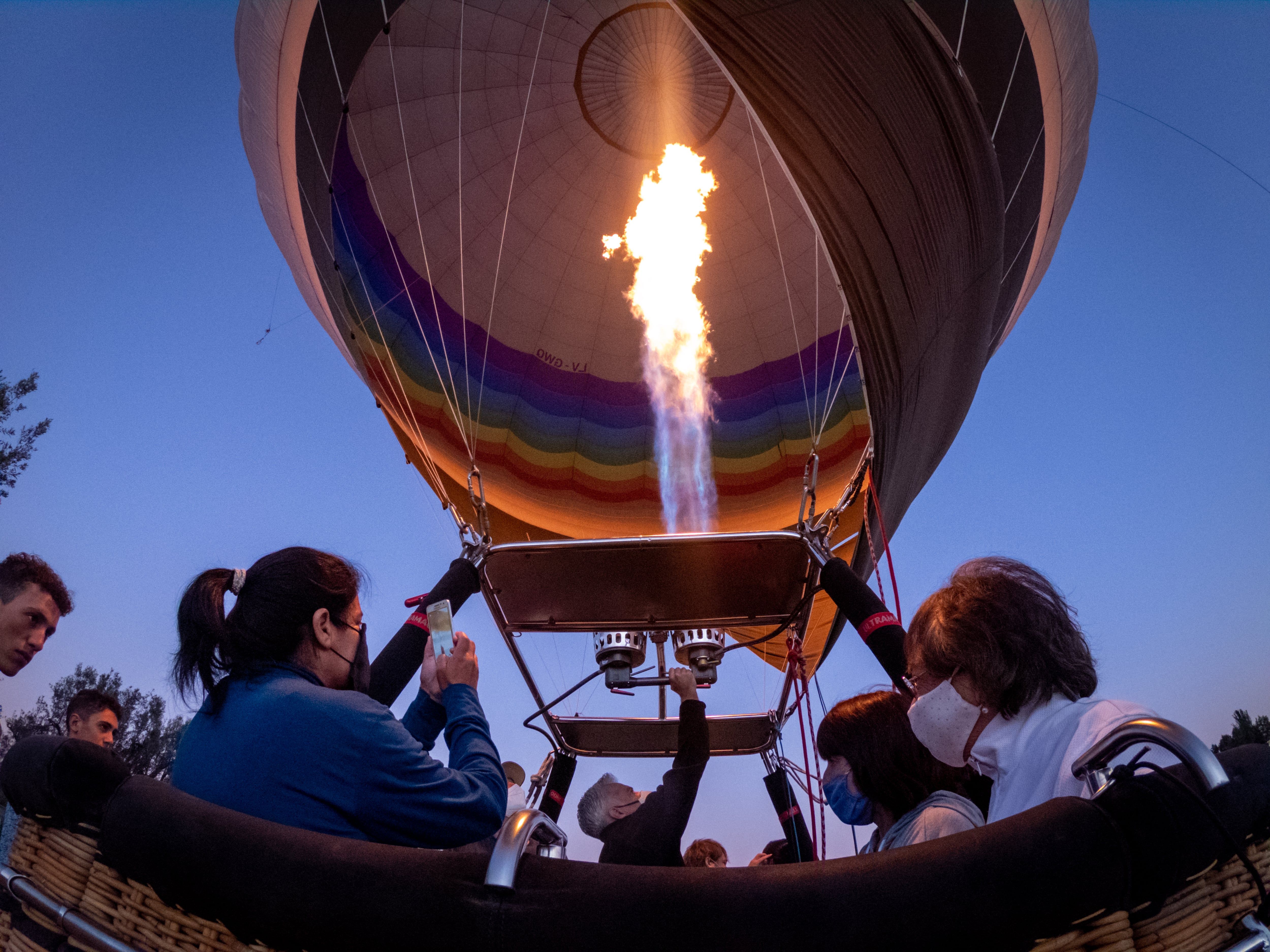 Mendoza 22 de enero 2021 Junin  Volvieron los vuelos en globo de Mendoza Balloons en el departamento de Junin    Foto: Ignacio Blanco / Los Andes 