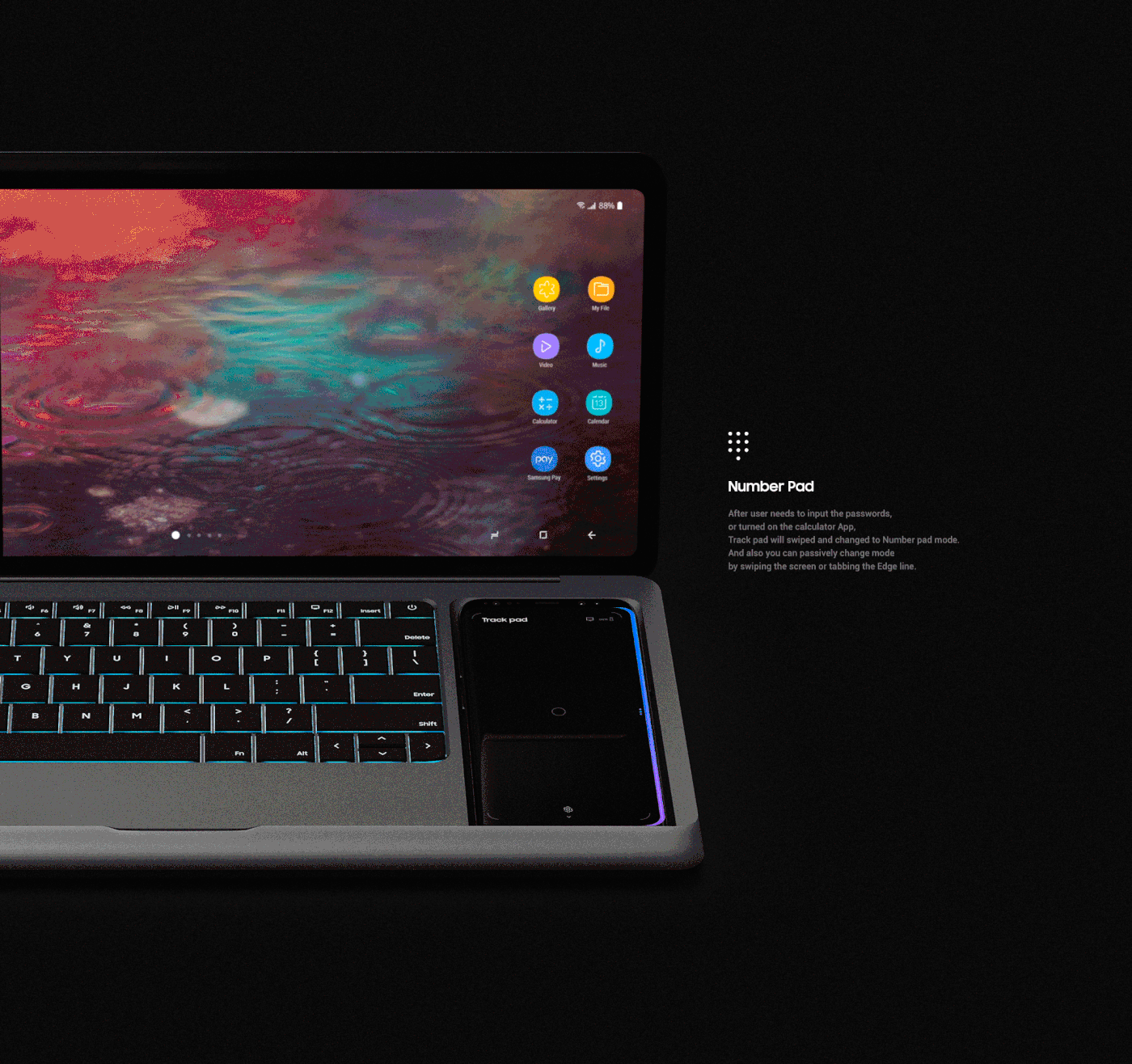 
Así es Dexbook, el concepto de Samsung para darle pantalla extra a los smartphones
