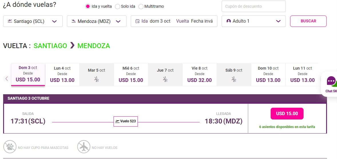 Los pasajes se venden a partir de los 13 dólares y los más caros parten desde los 32 dólares.