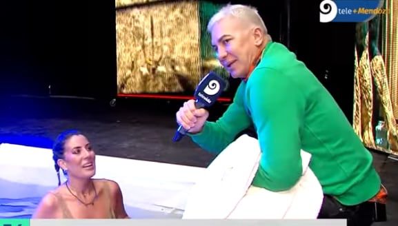 Flavio Mendoza junto a Majo Pérez Comalini. captura video.