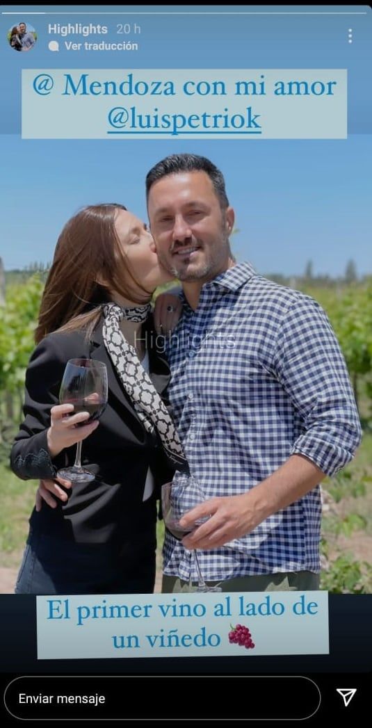 Cristina Pérez y Luis Petri en Mendoza - Instagram