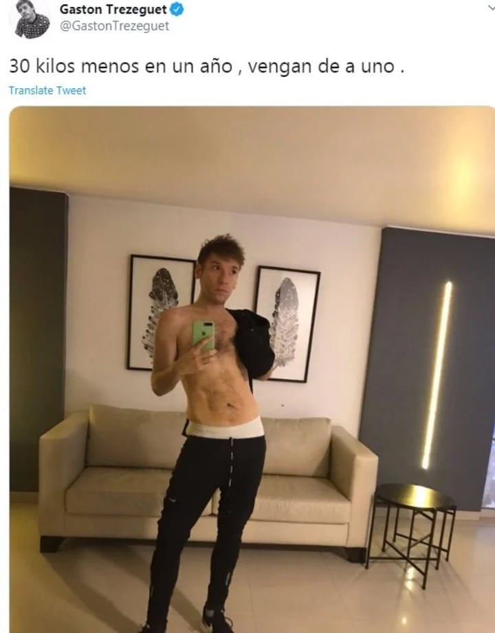 Gastón Trezeguet bajó más de 30 kilos en la pandemia