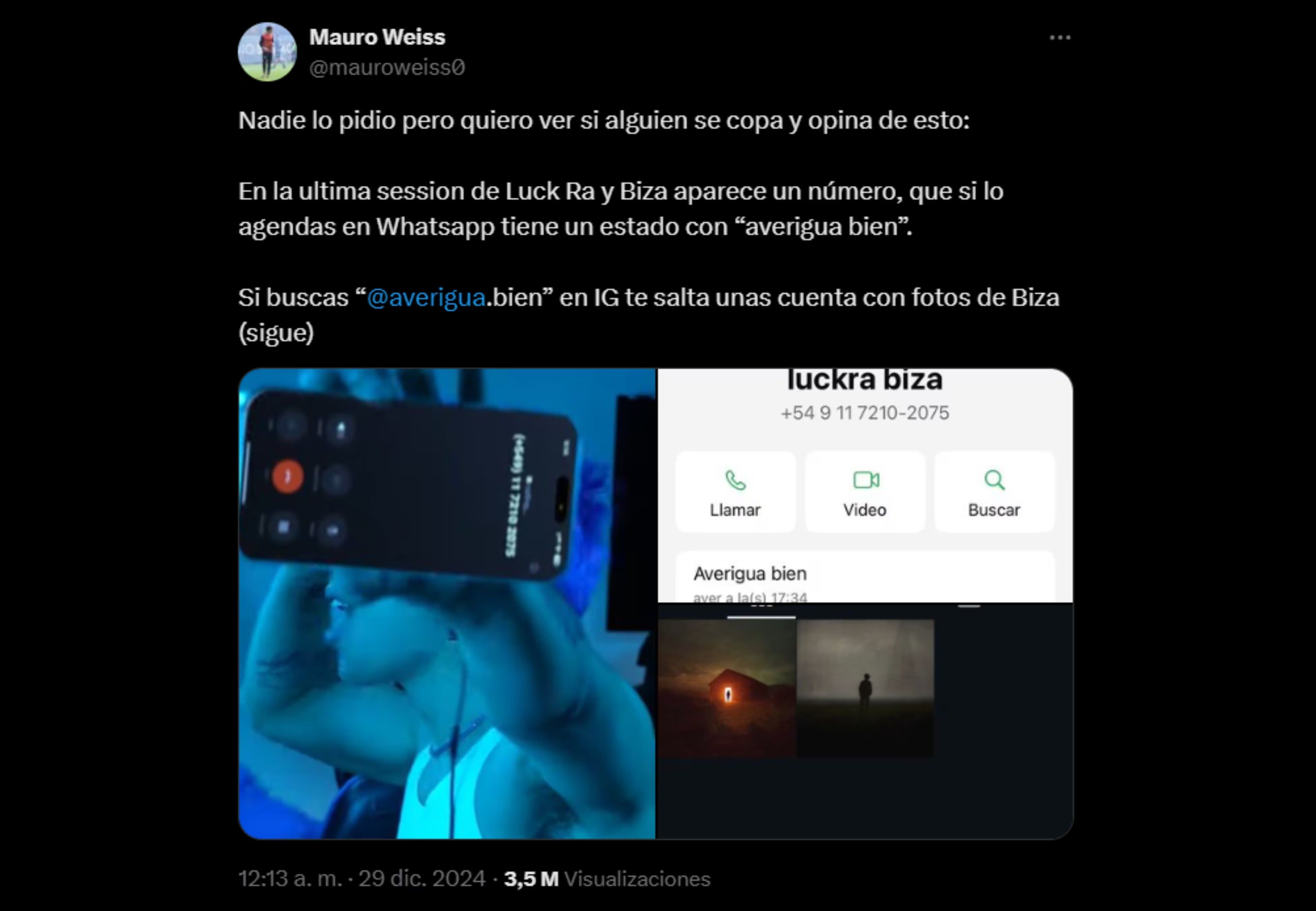 Esto ocurre si llamarás al número que Luck Ra muestra en su canción con Bizarrap