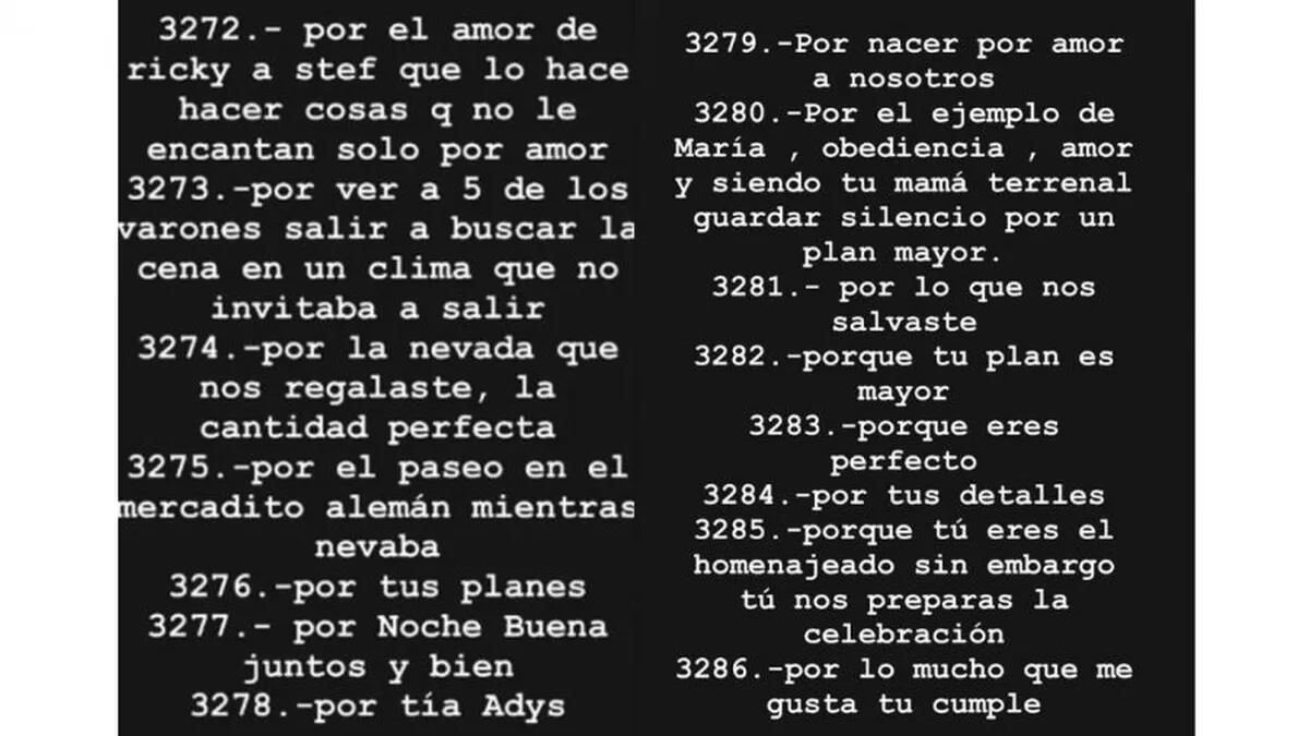 El curioso mensaje de la suegra de Stefi Roitman