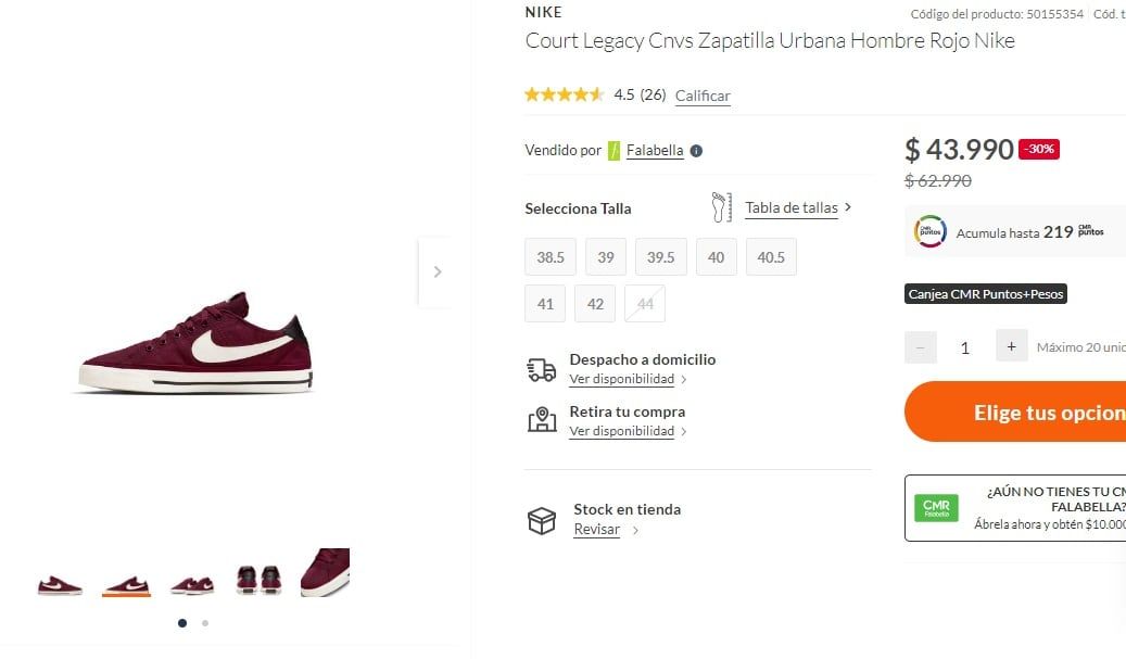 Zapatillas Nike hombre (Falabella)