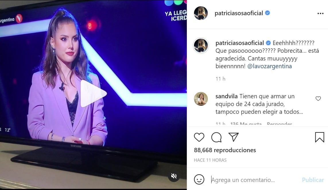 Patricia Sosa se enojó con Ricardo Montaner por retar a una participante en La Voz Argentina -