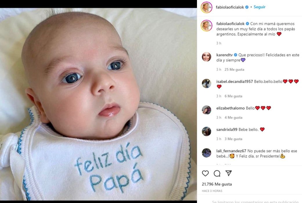 Fabiola Yáñez saludó a Alberto Fernández con una foto de su hijo Francisco.