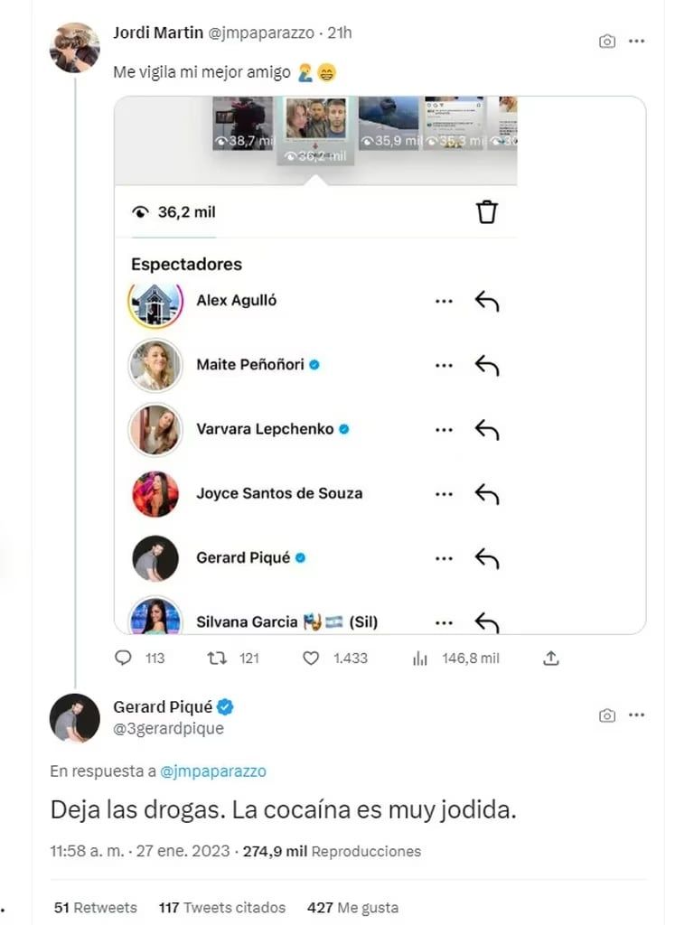 Gerard Piqué atacó en redes sociales a Jordi Martin