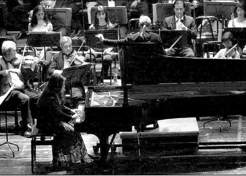 Argerich durante la recordada interpretación.