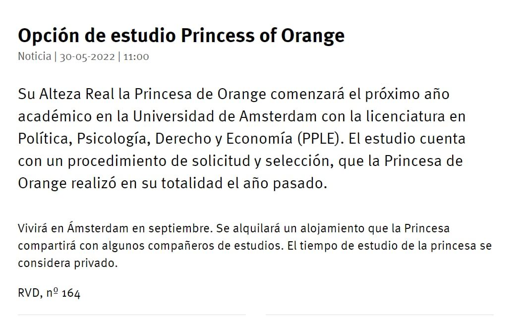 El comunicado de la familia real