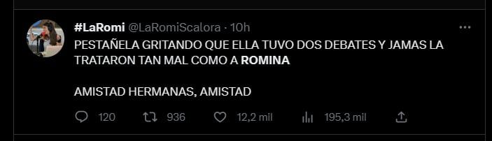 El duro debate de Romina