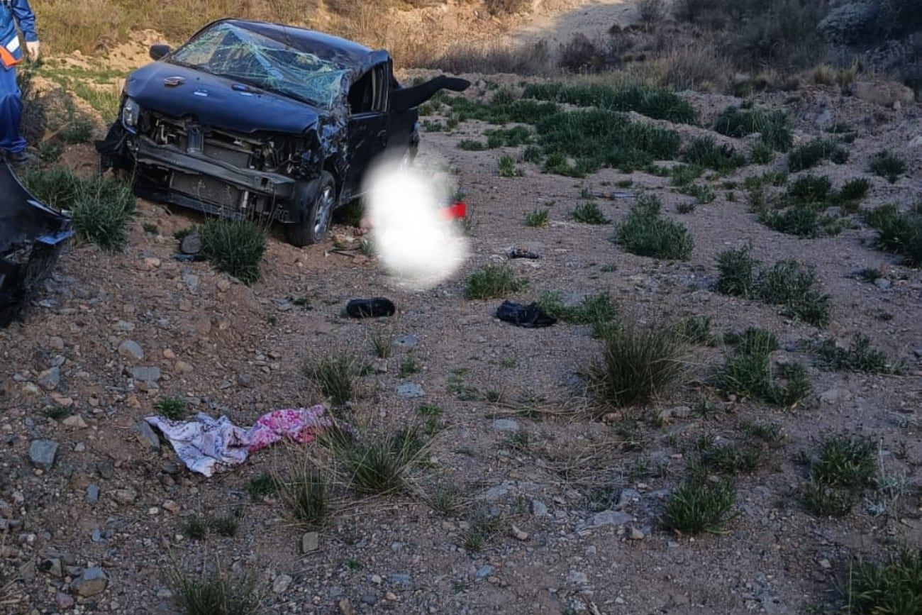 Un joven perdió la vida cuando el auto que manejaba cayó por un barranco en Luján. Foto: Ministerio de Seguridad.