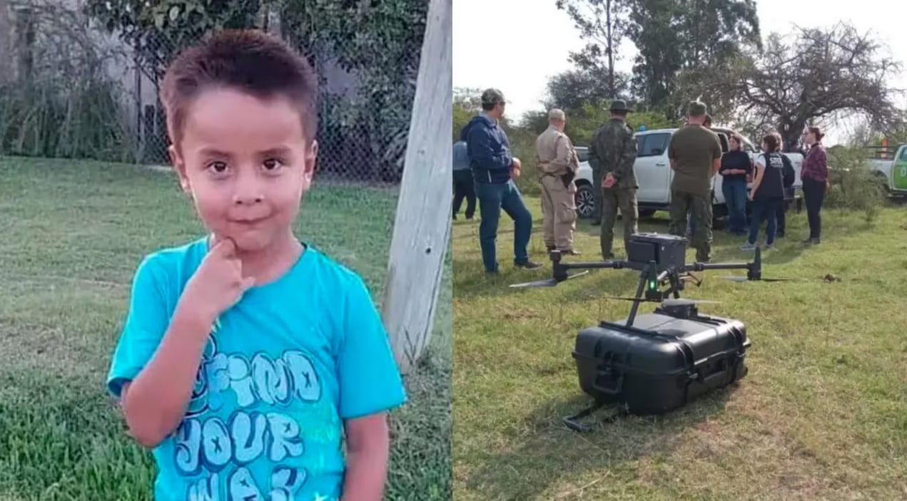 Fuerzas provinciales y nacionales realizan rastrillajes y sobre vuelos en el lugar en que se extravió el pequeño. Foto: gentileza diarioellibertador.com.ar