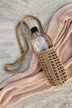 Bolso porta botellas crochet