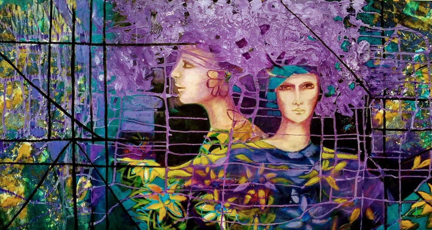 El color, los símbolos y la figura de la mujer como protagonista, son las características de la obra de Rosales.