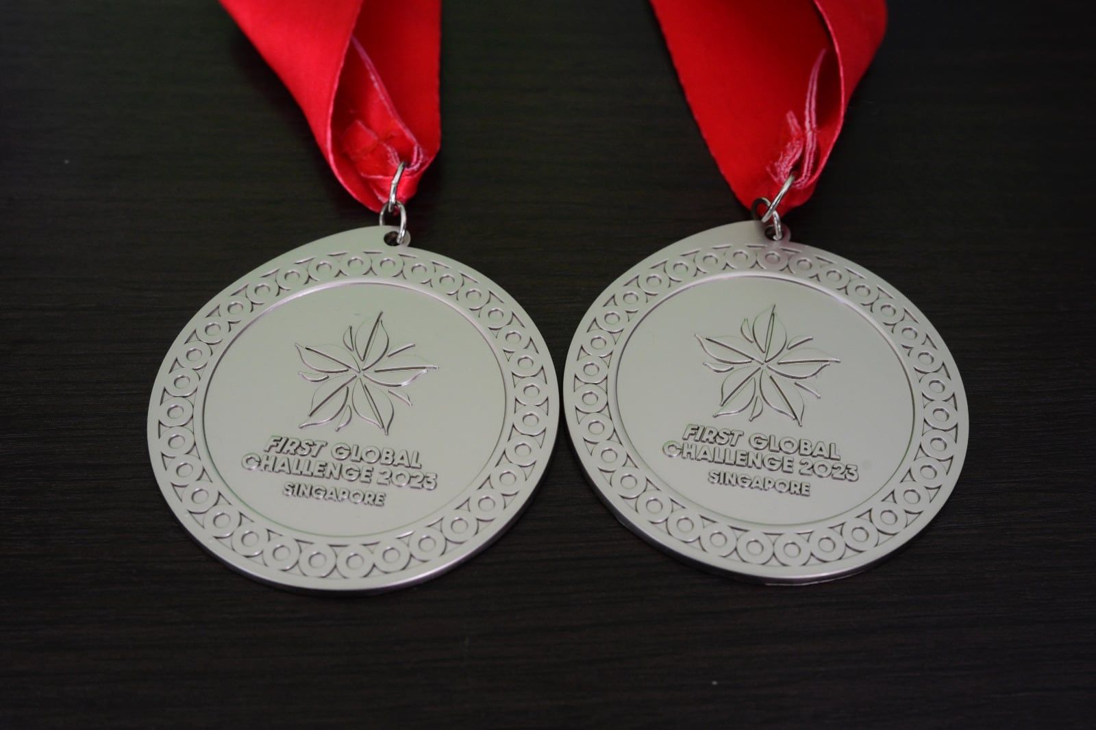 Las medallas de los subcampeones.